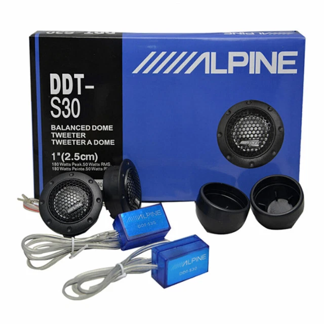 2x Alpine Hochtöner Auto 4 Ohm Lautsprecher Tweeter Dome Frequenzweichen 1 Paar*