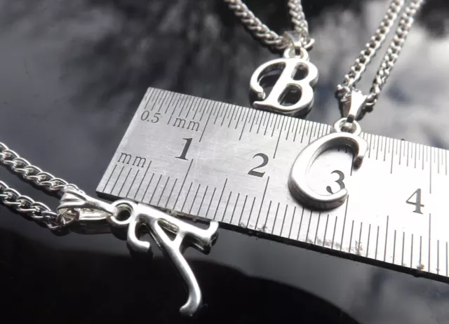 CLEARANCE Scroll Initial Pendant Necklace Handmade with Silver Plated Chain