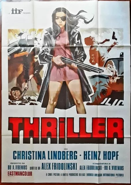 THRILLER Original Italian Movie Poster 4F CHRISTINA LINDBERG - FRIDOLINSKY 1973
