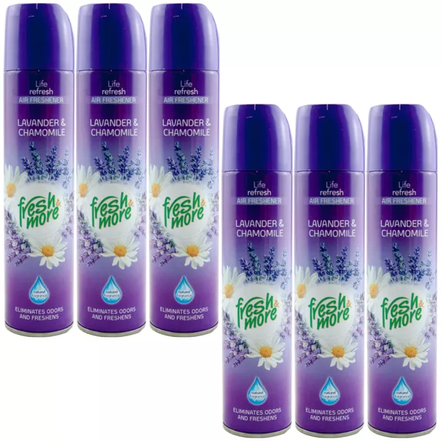 fresh & more Lufterfrischer Spray Lavander & Chamomile 6 x 300ml Geruch beseitig