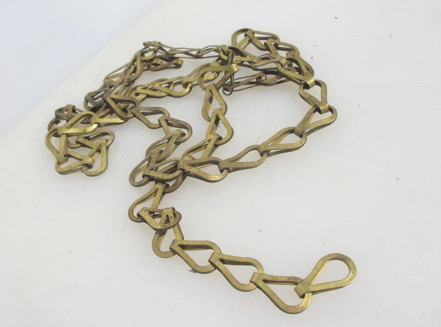 Victorian Brass Lighting Picture Hook Chain Hanger Light Old Antique Vintage 63"