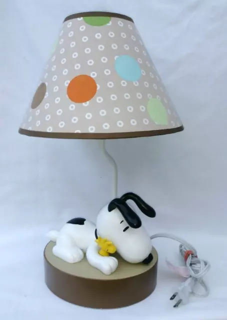 Snoopy Lamp Peanuts Light Woodstock Lambs & Ivy Table 2013 Nursery Lighting RARE