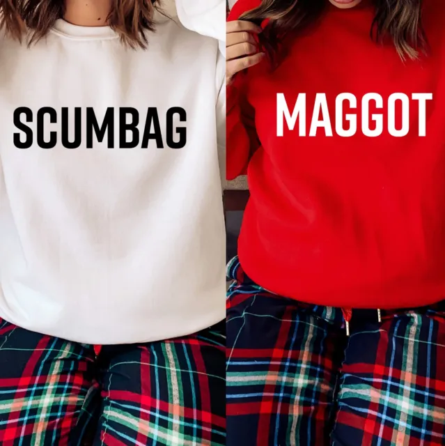 Scumbag | Maggot | Sweatshirts JH030 Funny Rude Christmas Jumper Sweater Xmas
