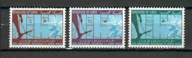 s16421) LIBYA LIBIA  MNH** Nuovi** 1963 Human rights 3v