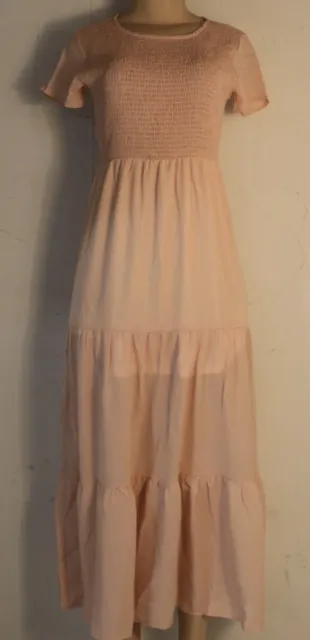 Auselily Women's Peach Smocked Dress Size Small NWT