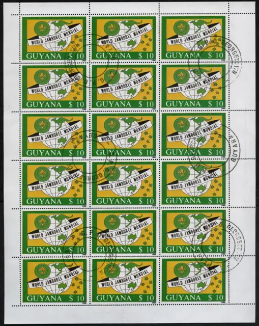 Guyana 1989 Kleinbogen "Welt-Pfadfindertreffen" Pfadfinder, MiNr 2490 gestempelt