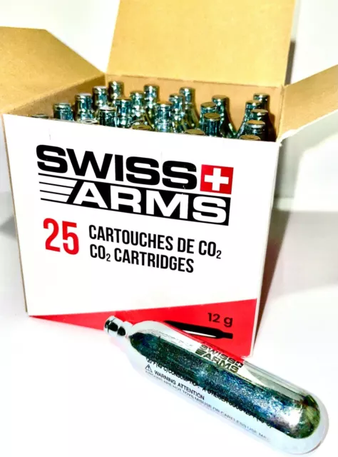 Lots de 50 Cartouches CO2 12g pour Airsoft - ( 2 boites ) - Swiss Arms