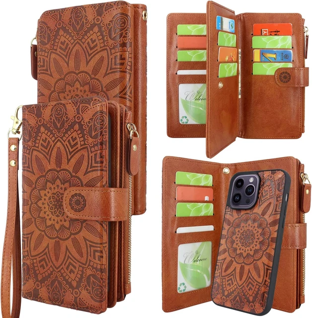 For Iphone 14 Pro Max 6.7 Inch 5G 2022 Wallet Case Detachable Magnetic Cover Zip