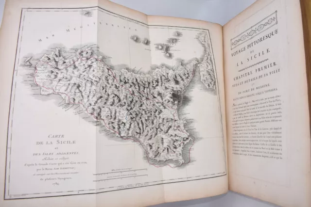SICILIA VIAGGI - Saint-Non : Voyage pittoresque en SICILE p. I Mappa Tavole 1785
