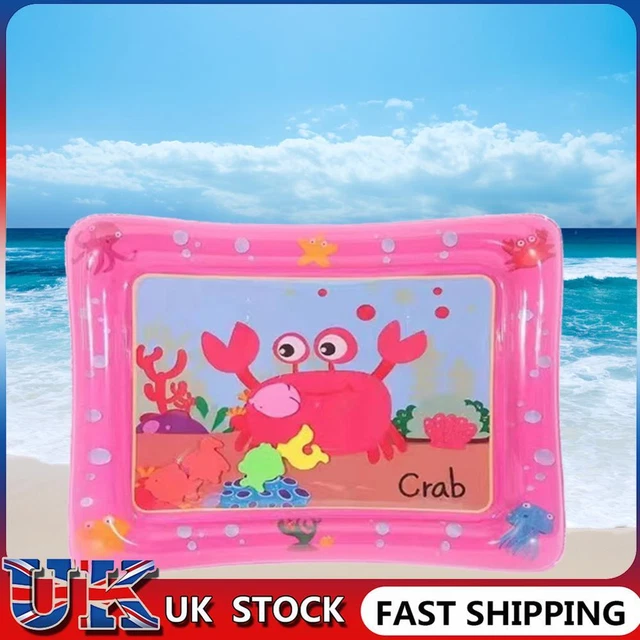 ❀ Animal Water Mat PVC Baby Water Play Mat Double Edge for Activity (Crab)