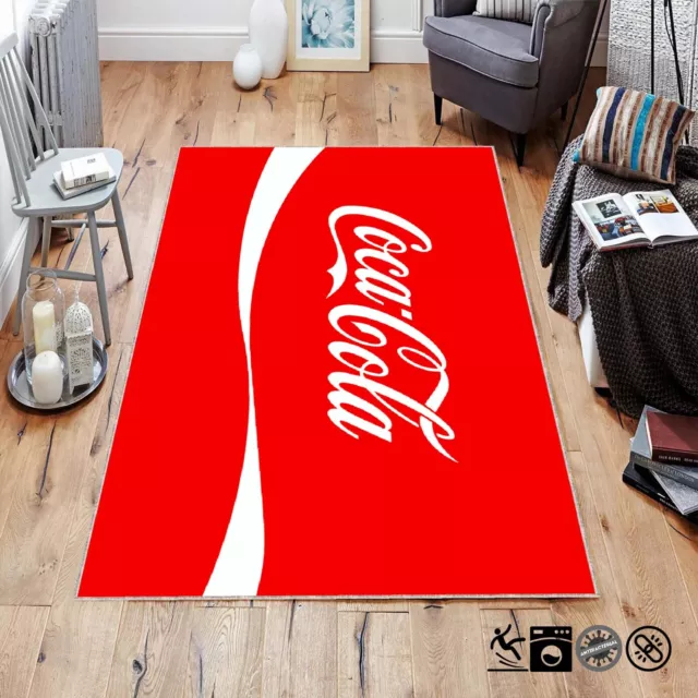 Coca Cola Patteerned Rug, Cola Floor Rug, Coca Cola Decor Rug 2