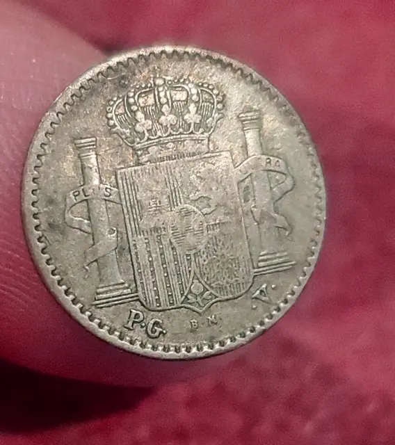 1896 Puerto Rico 5 Centavos ~ Km#-20 ~ Nice Original Toning Very Fine