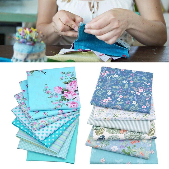 Patchwork Essentials 7 STCK. Baumwolle Stoff Quadrate zum Basteln und Steppen
