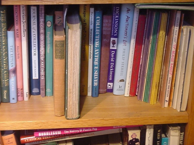 Antique Collectables Books on 6 Shelves in Bookcase