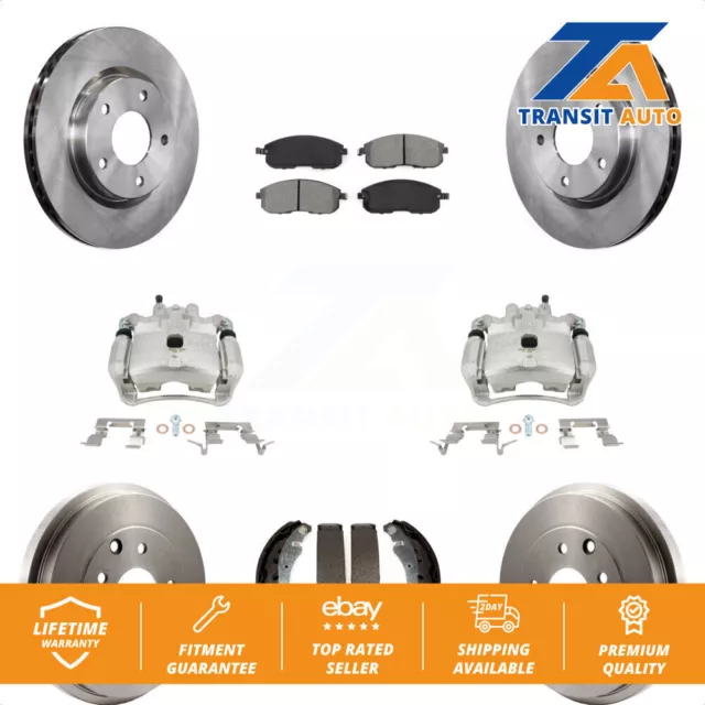 Front Rear Disc Brake Caliper Rotor Drum Semi-Metallic Pad Kit For Nissan Sentra