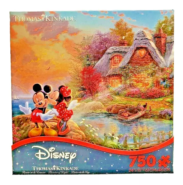 Thomas Kinkade Disney Mickey and Minnie: Sweetheart Cove Jigsaw Puzzle 750 Pcs
