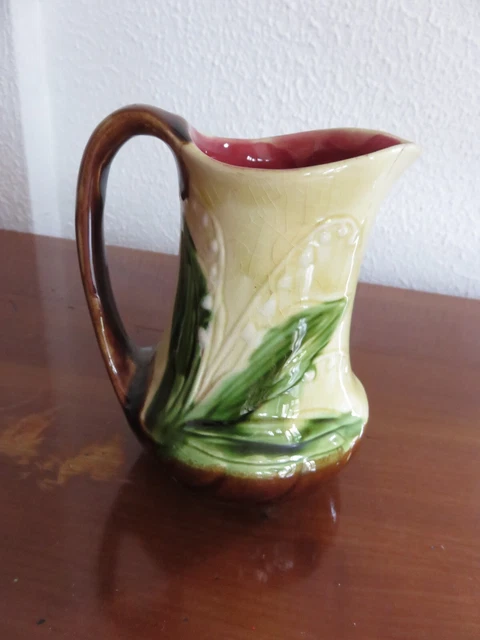 Pichet barbotine style art nouveau Muguet Orchies