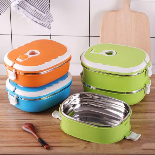 Stainless Steel Thermal Insulated Lunch Box Bento Food Container for Kids Adults