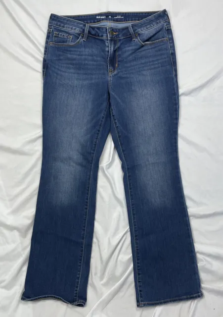 Old Navy Jeans Women's Sz. 10 Short Kicker Bootcut Cotton Blend Blue ~28” Inseam