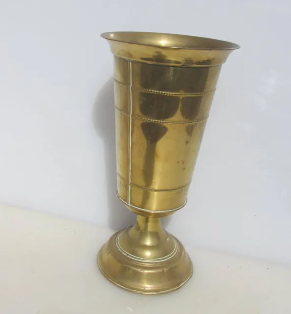 VINTAGE BRASS TROUGH Tub Planter Plant Pot Old Urn Vase Beading 14"H