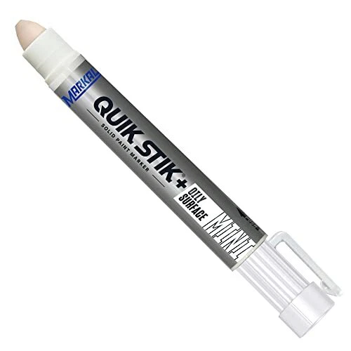 Quik Stik+ Oily Surface Mini Marker, White Color, Marks Through