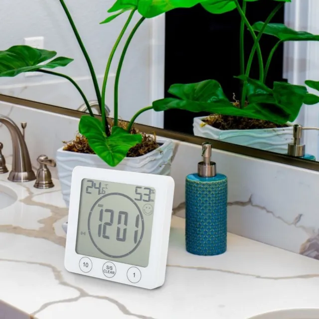 HG Multifunctional Indoor Thermometer Hygrometer Digital Clock For Home Bathr SL