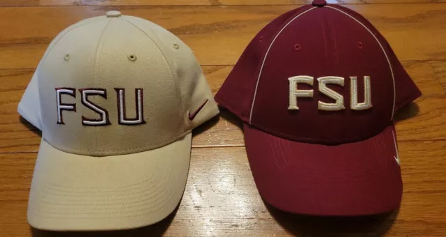 LOT 2 MENS EUC Nike Florida State Seminoles FSU Logo Dri Fit Flex Hats ...