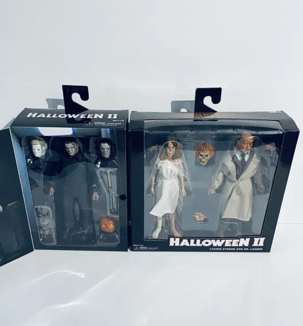 NECA Halloween II Michael Myers Dr Loomis & Laurie Strode Clothed Figures Lot