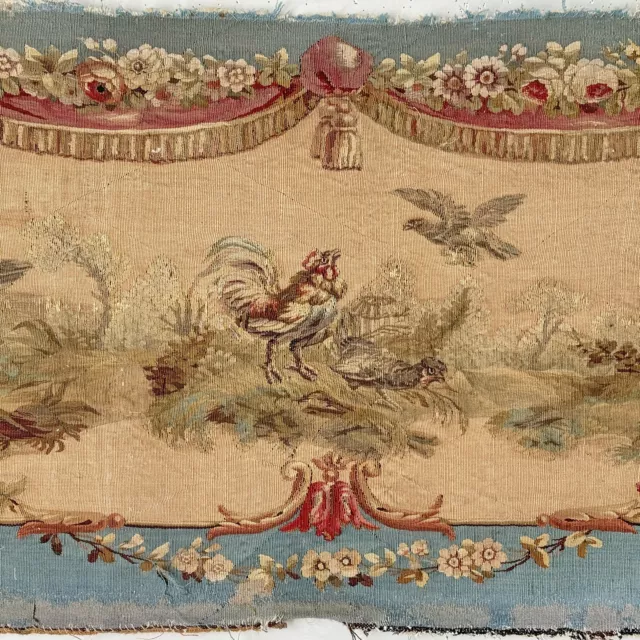 1750 Aubusson tapestry French handmade unique textile hand loomed Turkey Birds