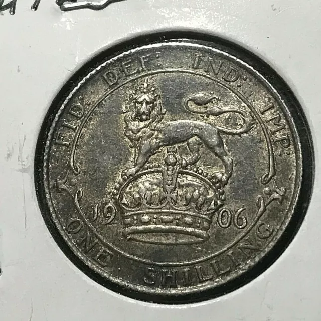 1906 Great Britain Silver Lion Shilling High Grade Coin