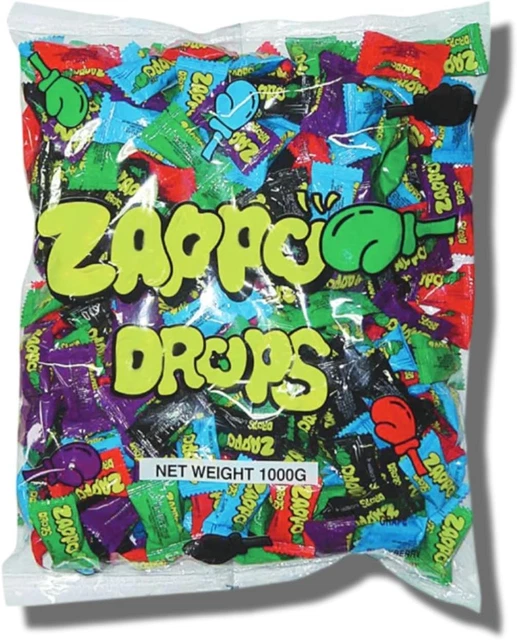 Single Candy Zapoo BULK ZAPPO DROPS Hard Candy 1KG - Approximately 250 Pieces - Party ...