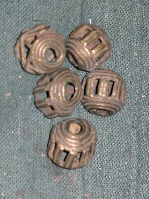 5 Beads Bronze Ashanti Bead Brass 1 CM