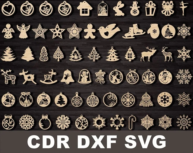 255 archivos vectoriales de Navidad CNC paquete vector cdr dxf svg para corte láser cnc