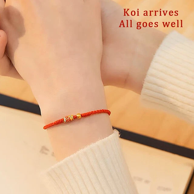 Fashion Hand Braided Koi Fish Bracelet Hand-Woven Lucky Bangle For Women Gif LEI