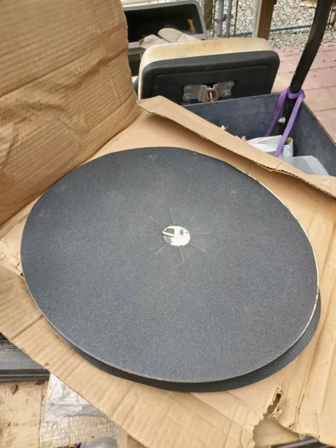 20" Floor Sander Disc Lot Of 54 Johnson Sharp-Kut 80 Grit Paper - 2" Center Hole