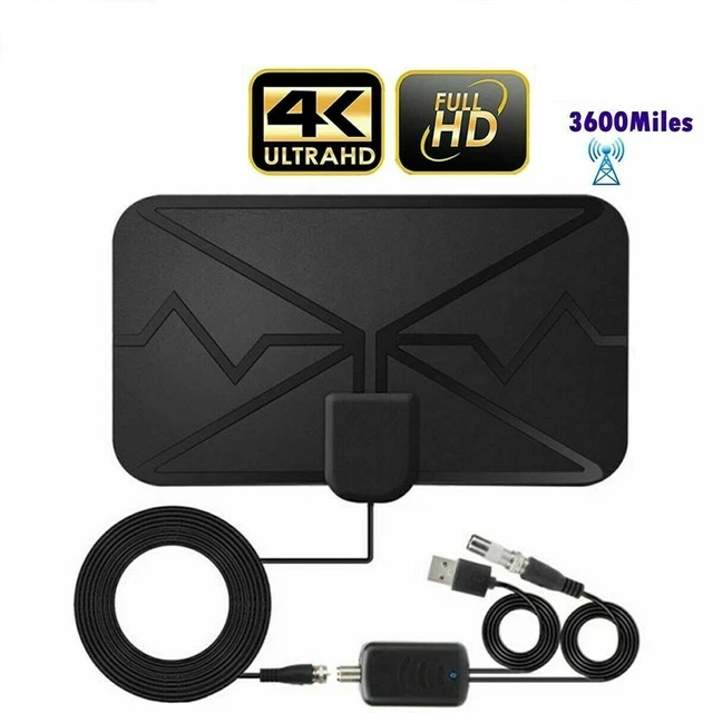 Amplificato Signal 3600 Miglio Gamma Indoor TV Antenna con Incorporato Booster
