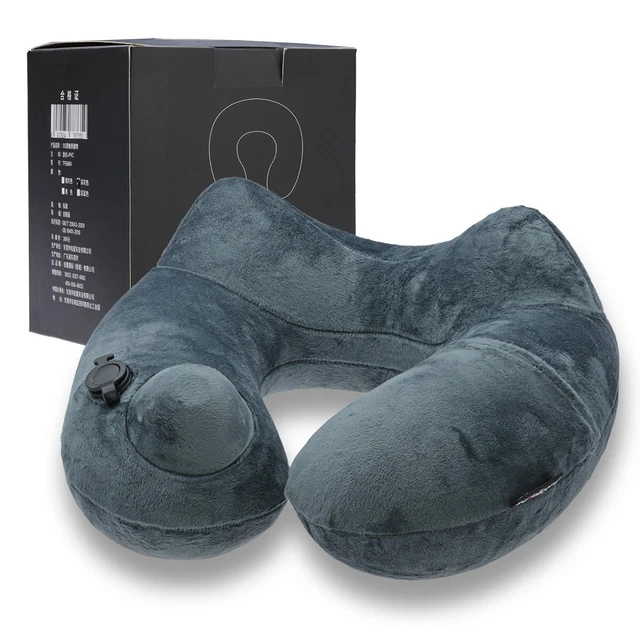 Travel Pillow Foldable Inflatable U-shaped Neck Support Car Airplane Air Cushion 7