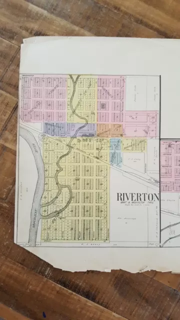 Antique MAP RIVERTON & NAPONEE/Atlas of Franklin Co. Nebraska - Ogle & Co. 1923 2