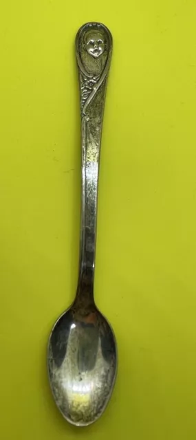 Vintage Gerber Baby Spoon Silver Plate Classic Design Baby Face Long Handle