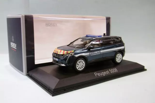 Norev - PEUGEOT 5008 Gendarmerie 2021 bleu métallisé réf. 473928 Neuf NBO 1/43