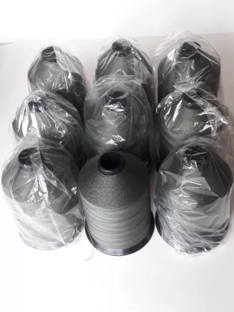 UPHOLSTERY BONDED NYLON THREAD T-112 FOLIAGE GREEN ARM MILITARY COLOR 9 Pcs .