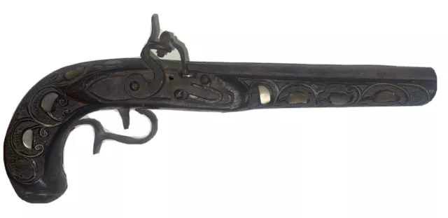 Accendino modello pistola ad acciarino del quindicesimo secolo - accendino  replica storica di pistola a pietra focaia del xv secolo da collezione con  supporto da tavolo accendini collezionismo storici FOX