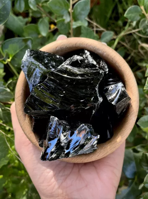 Raw Black Obsidian Crystal Rough Stone Gemstone Earth Star Chakra PROTECTION