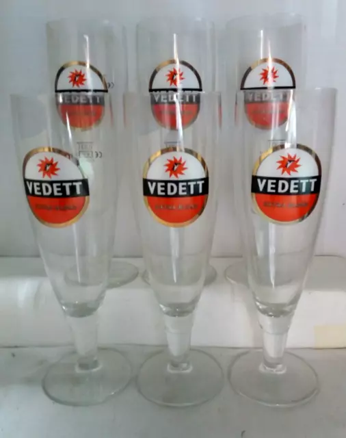 Lot 6 verres à bière 33 cl VEDETT , ref OD1226