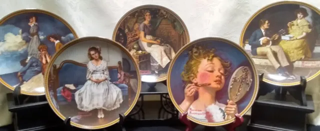 "Women Waiting" Series, 10 Collector Plates by Norman Rockwell