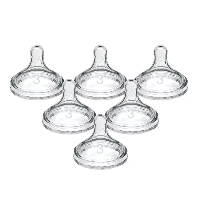 Dr. Browns Package of 6 Silicone Bottle Nipples Stage 3 WIDE NECK