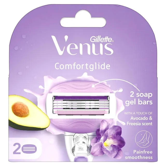 Gillette Venus Comfortglide Hair Removal Razor Blades / Refills 2 Pcs For Women