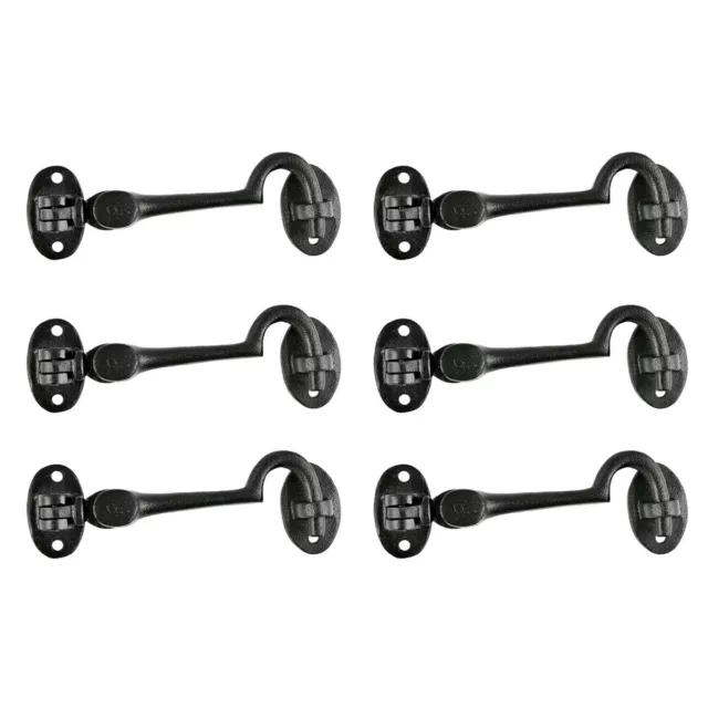 Cabin Hook Eye Shed Gate Door Latch Locker Holder 4" Iron Pack of 6