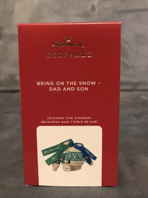 HALLMARK Bring On the Snow - Dad and Son Ornament NIB 2020