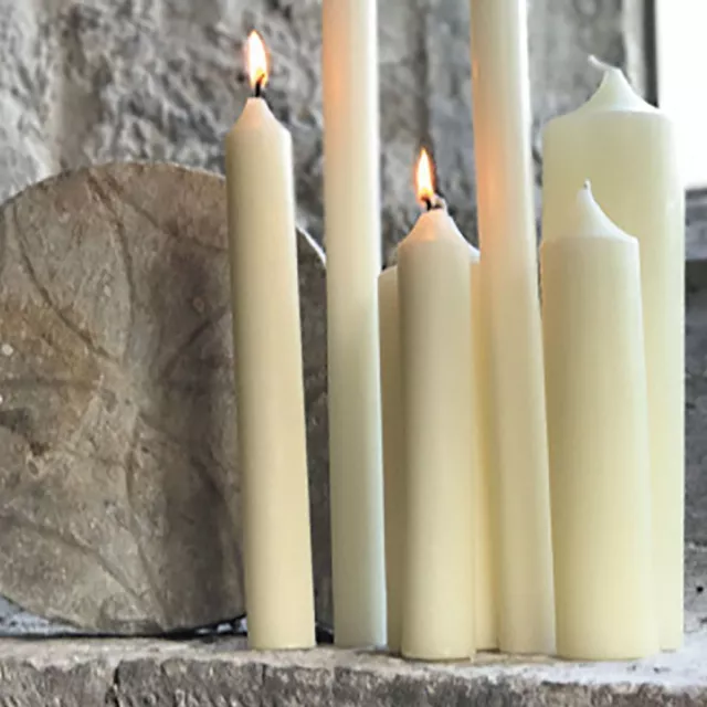 2" Diameter Church Altar Pillar Candles - Various Lengths Available